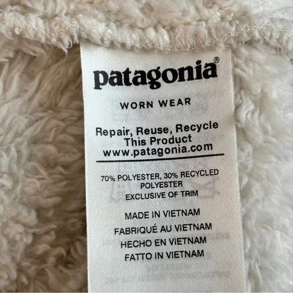 Patagonia Birch White Los Gatos 1/4-Zip Fleece Pullover Size S - Picture 6 of 11